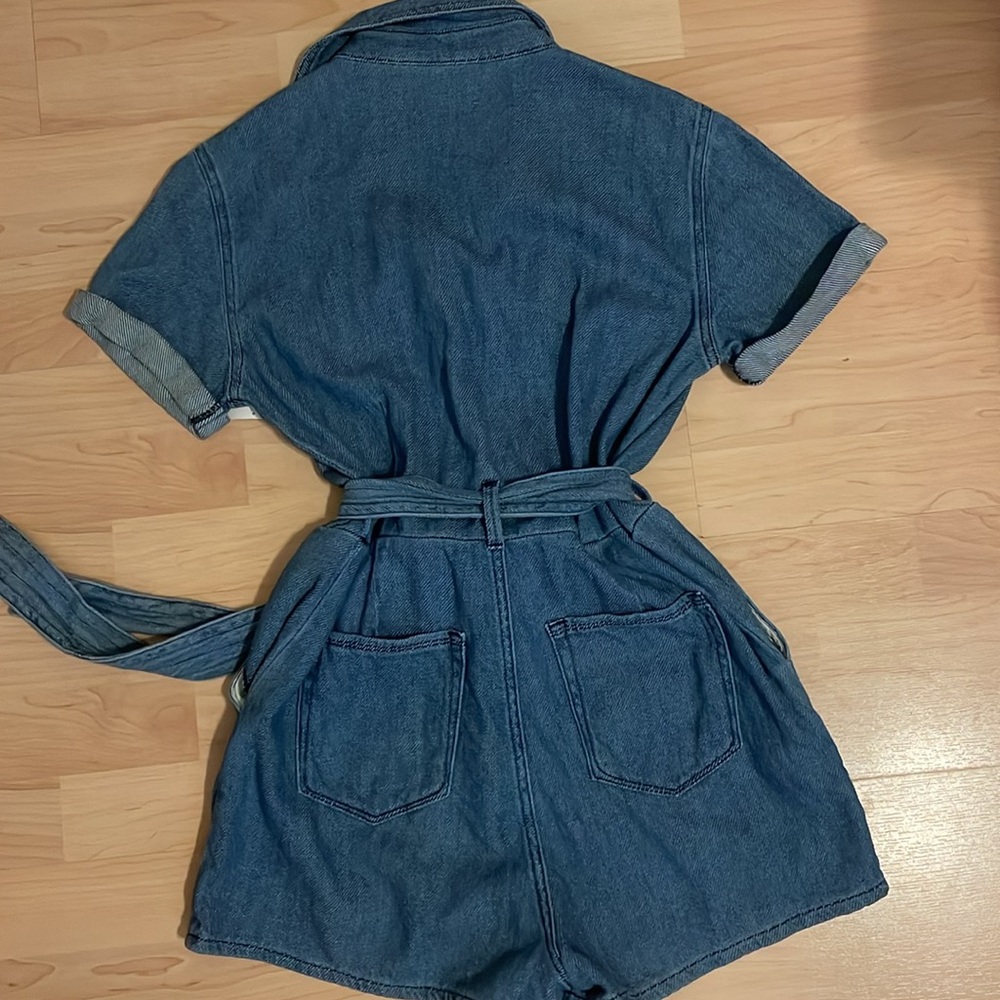 Good American cotton denim shorts, romper - Picture 3 of 4